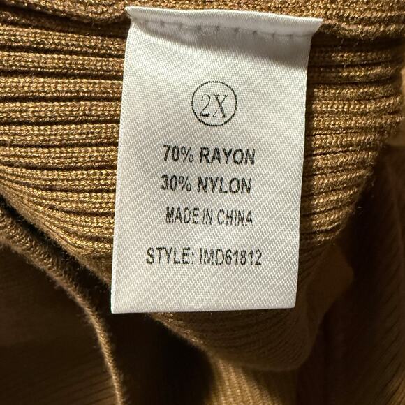 NWT Fashion Nova Tamara Camel Ribbed Knit Sweater Maxi Bodycon Dress Size 2XL - Picture 10 of 12